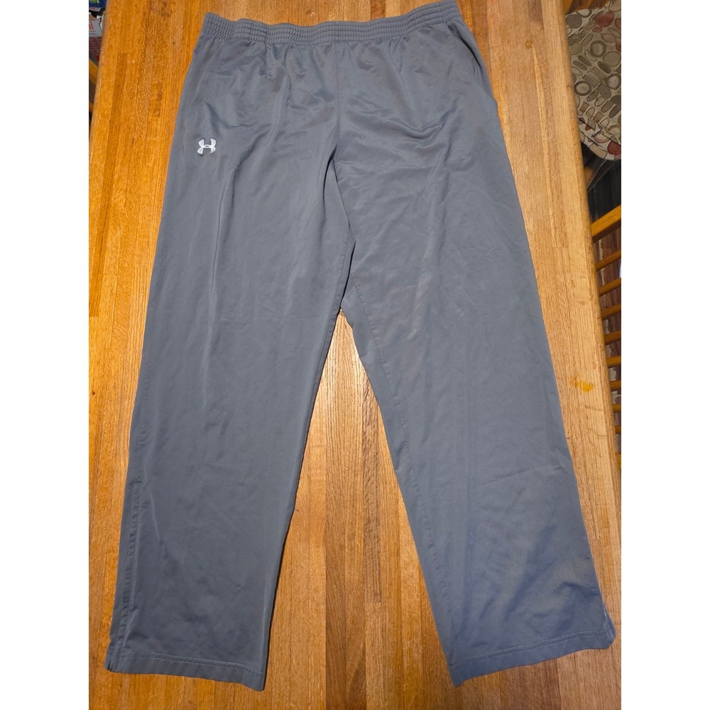 Under Armour Mens XXL Gray Straight Leg Drawstring Athletic Track Training Pants